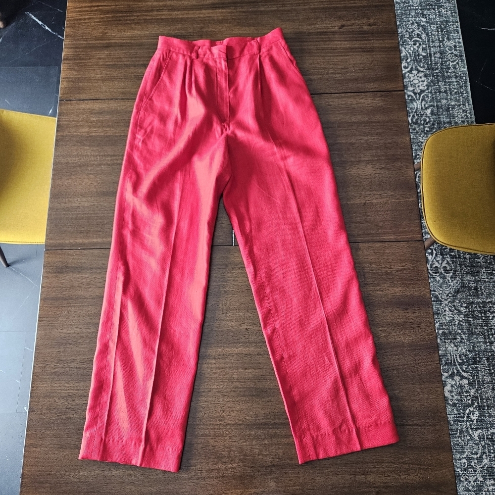 Vintage Ralph Lauren Red Linen Trousers - Picture 10 of 12